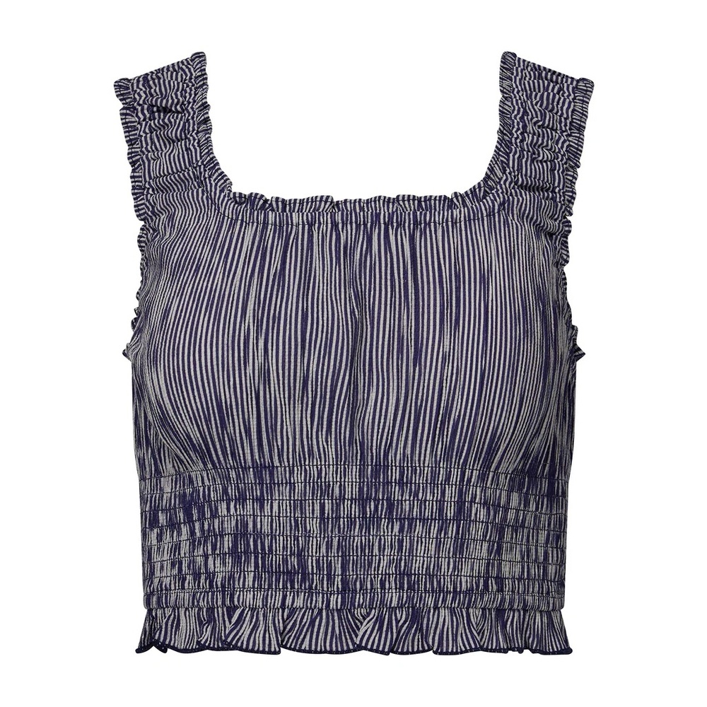 Rachel Parcell Striped Navy Sleeveless Top-Sz S